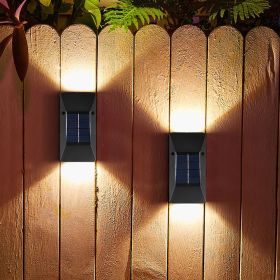 2 pcs Waterproof Solar Light Warm White 3000K, Outdoor Solar Wall Light For Backyards, Patios, Deck Railings, Stair Railings, Pools, Walls