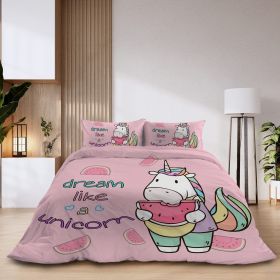 3 pieces Watermelon Duvet Cover Set For Comforter Bedding Queen Size (Option: Queen-Pink)